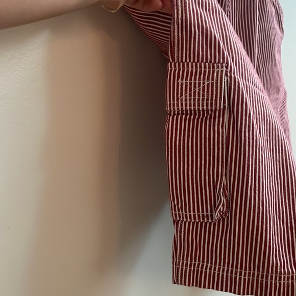 Duluth Trading Duluth Trading Company Red & White Stripe Overall Shorts. Size S - Picture 4 of 7